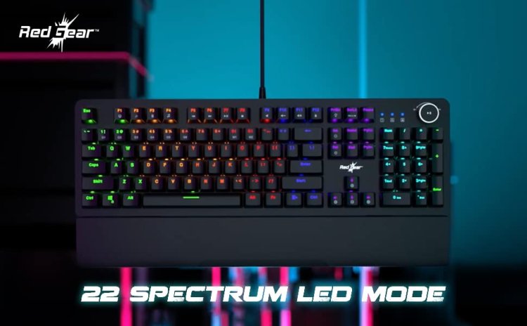 Redgear Shadow Blade Mechanical Keyboard with Drive Customization, Spectrum LED Lights