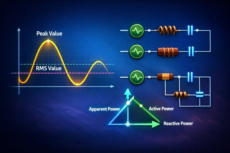 FEE Unit-2 Complete Guide to Sinusoidal Waveforms & Single Phase AC Circuits (R-L-C): Average Value, RMS Value, Power Factor & AC Power Analysis Made Easy